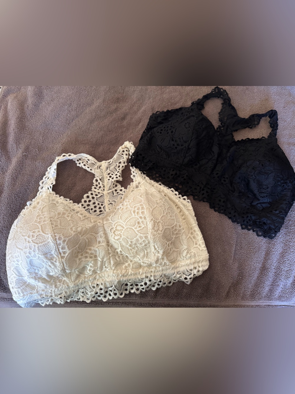 Maurices Lace Bralette Set in White & Black